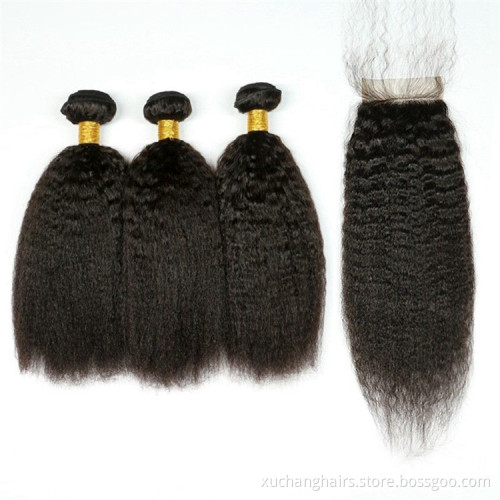 Wholesale Malaysian Remy Hair extension Silky Straight Raw indian Hair weaves Yaki 100% Human Hair Bundles and closure set